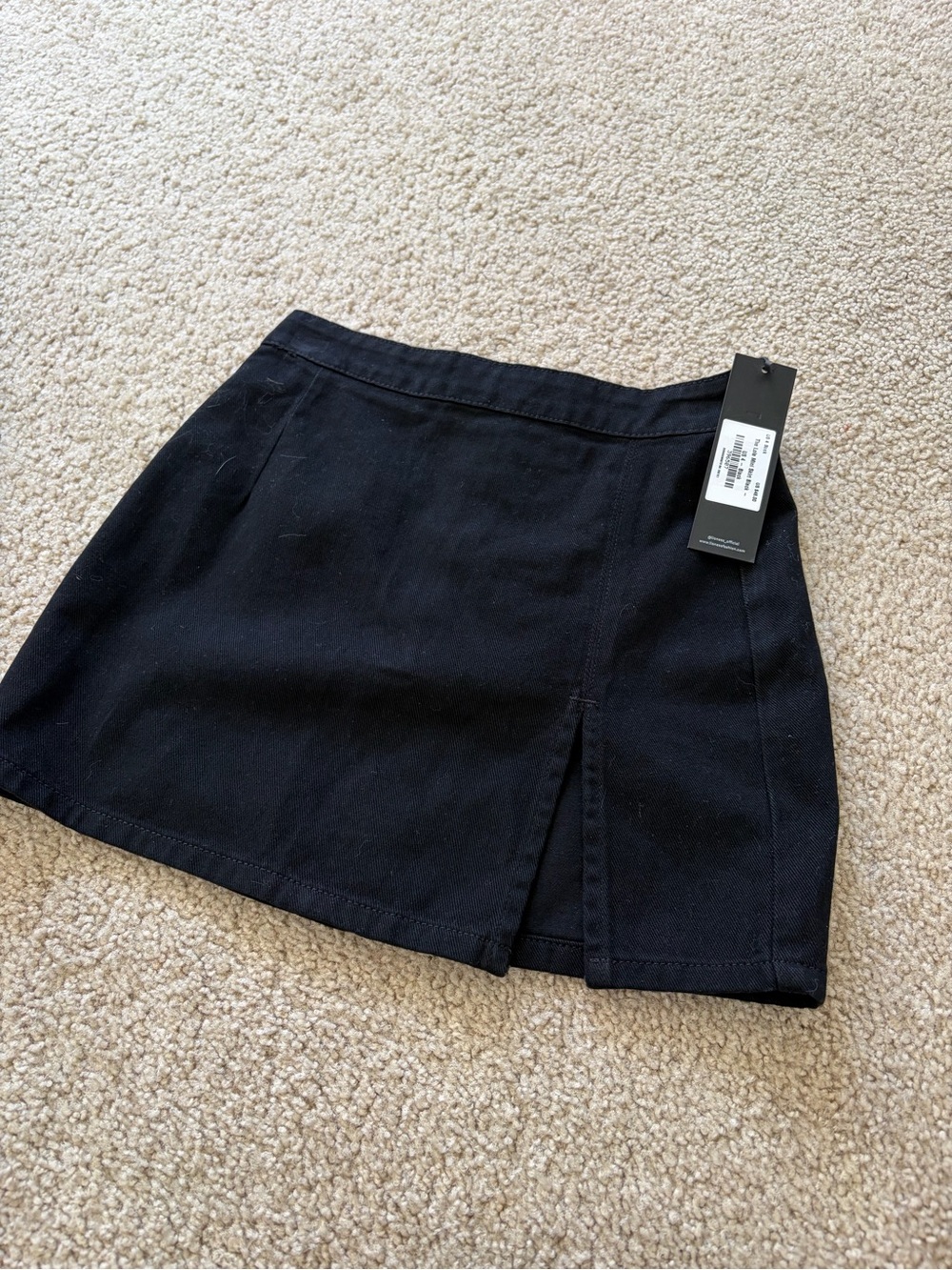Classic Black Mini Skirt with Front Slit